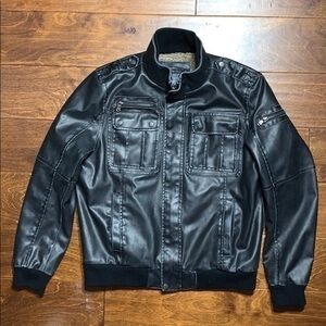Calvin Klein black leather jacket